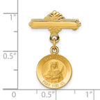 FJC Finejewelers 14 kt Yellow Gold Pin Saint Lucy Medal Pin 26 x 18 mm