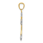 FJC Finejewelers 14 kt Yellow Gold and Rhodium Bright Cut Cross Charm 29 x 15 mm