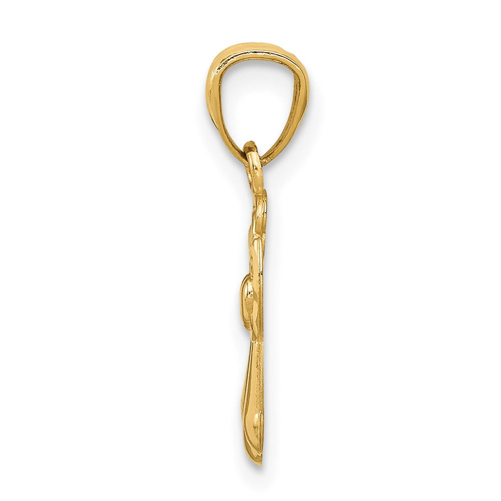 FJC Finejewelers 14 kt Yellow Gold Polished Angel Charm 20 x 11 mm
