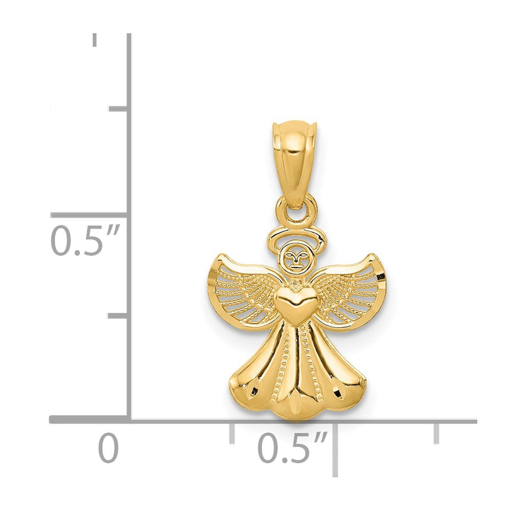 FJC Finejewelers 14 kt Yellow Gold Polished Angel Charm 20 x 11 mm