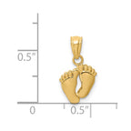 FJC Finejewelers 14 kt Yellow Gold Small Feet Charm 17 x 9 mm