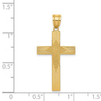 FJC Finejewelers 14 kt Yellow Gold Laser Designed Cross 33 x 17 mm
