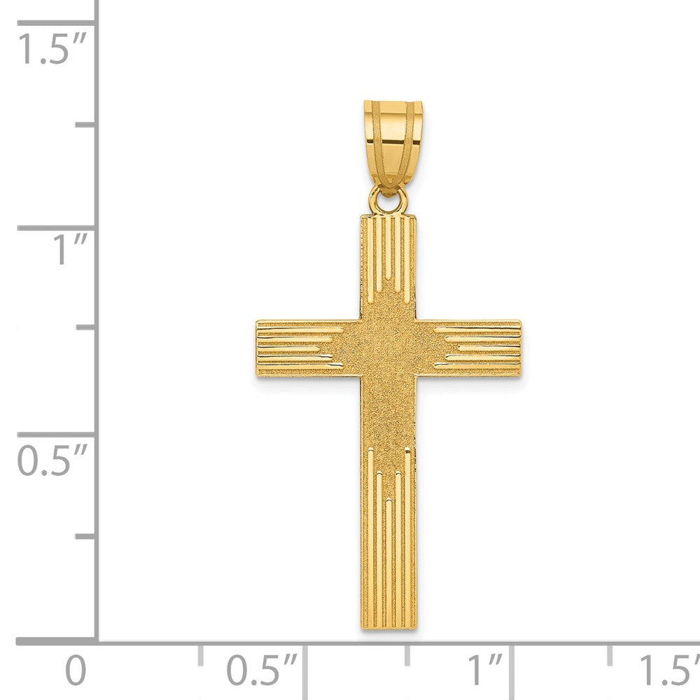 FJC Finejewelers 14 kt Yellow Gold Laser Designed Cross 33 x 17 mm