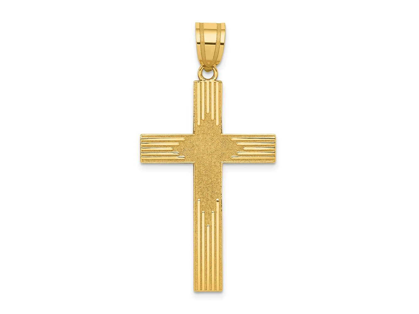 FJC Finejewelers 14 kt Yellow Gold Laser Designed Cross 33 x 17 mm