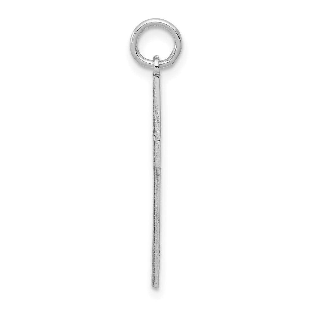 FJC Finejewelers 14 kt White Gold Laser Designed Cross Charm 26 mm x 13 mm