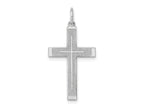 FJC Finejewelers 14 kt White Gold Laser Designed Cross Charm 26 mm x 13 mm