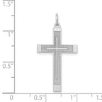 FJC Finejewelers 14 kt White Gold Laser Designed Cross Charm 33 mm x 17 mm