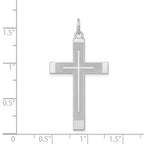 FJC Finejewelers 14 kt White Gold Laser Designed Cross Charm 40 mm x 22 mm