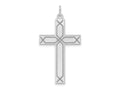 FJC Finejewelers 14 kt White Gold Laser Designed Cross Charm 41 mm x 22 mm