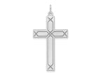 FJC Finejewelers 14 kt White Gold Laser Designed Cross Charm 41 mm x 22 mm