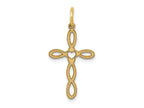 FJC Finejewelers 14 kt Yellow Gold Loop with Center Heart Cross Charm 27 x 14 mm