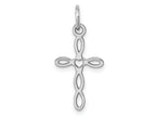 FJC Finejewelers 14 kt White Gold Loop with Center Heart Cross Charm 23 mm x 11 mm
