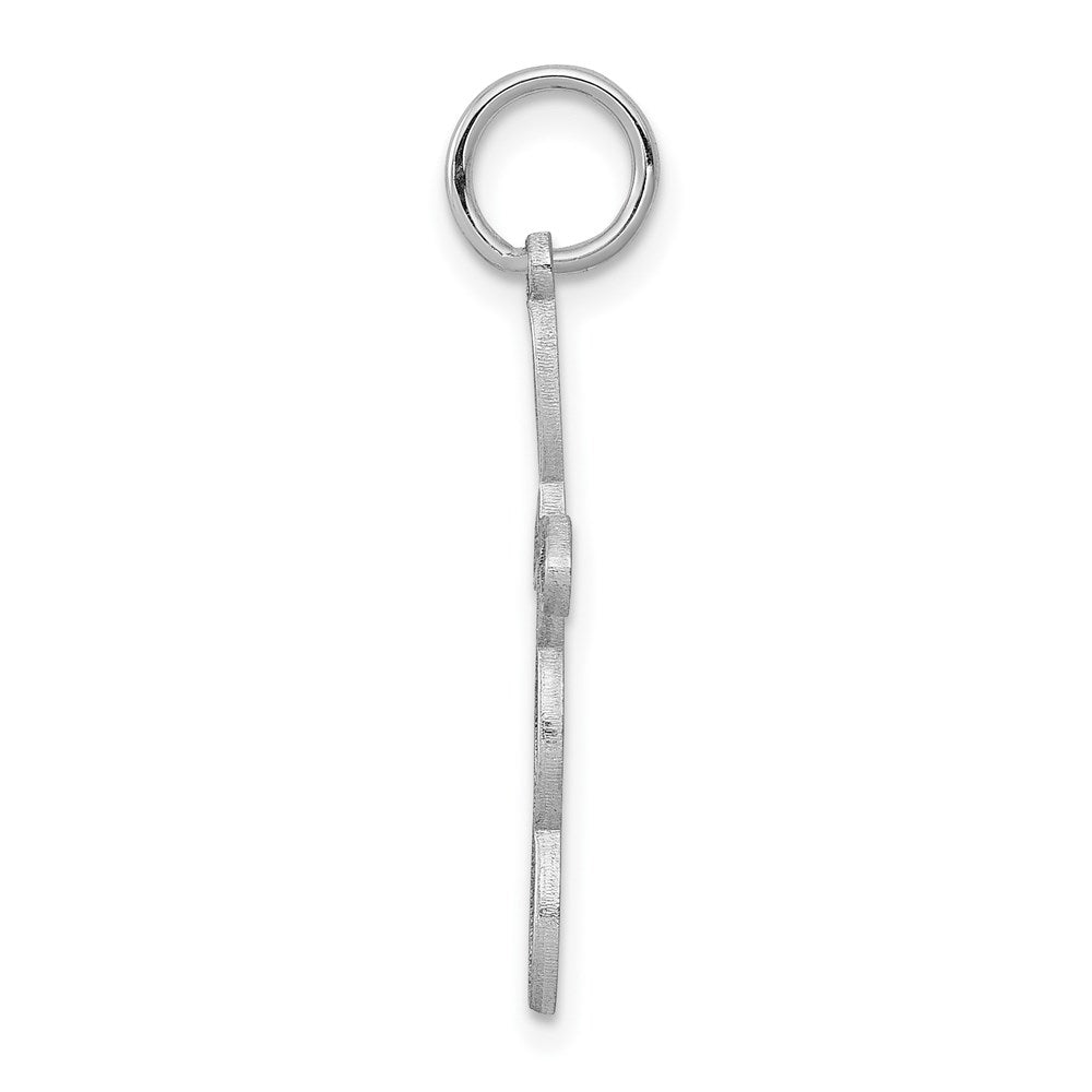 FJC Finejewelers 14 kt White Gold Loop with Center Heart Cross Charm 27 mm x 14 mm