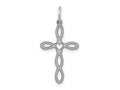 FJC Finejewelers 14 kt White Gold Loop with Center Heart Cross Charm 27 mm x 14 mm