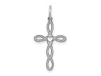 FJC Finejewelers 14 kt White Gold Loop with Center Heart Cross Charm 27 mm x 14 mm