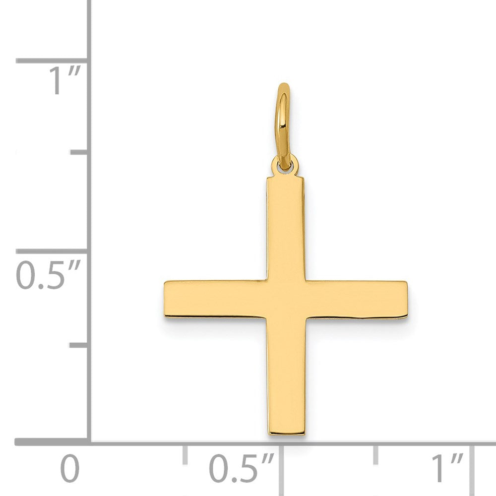 FJC Finejewelers 14 kt Yellow Gold Laser Designed Greek Cross Charm 22 x 15 mm