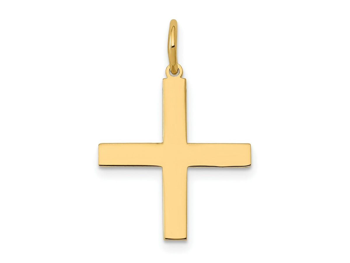 FJC Finejewelers 14 kt Yellow Gold Laser Designed Greek Cross Charm 22 x 15 mm