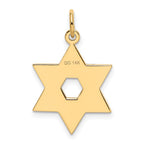 FJC Finejewelers 14 kt Yellow Gold Laser Designed Star of David Charm 26 x 17 mm