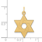 FJC Finejewelers 14 kt Yellow Gold Laser Designed Star of David Charm 26 x 17 mm