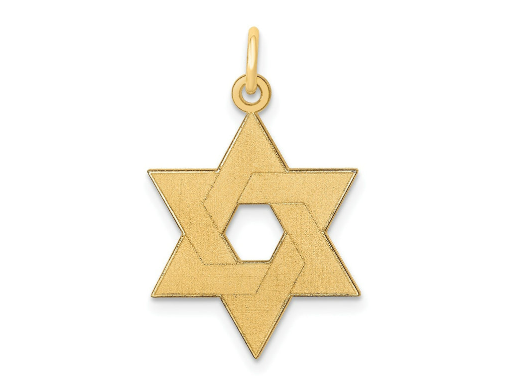 FJC Finejewelers 14 kt Yellow Gold Laser Designed Star of David Charm 26 x 17 mm