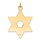 FJC Finejewelers 14 kt Yellow Gold Laser Designed Star of David Charm 41 x 27 mm