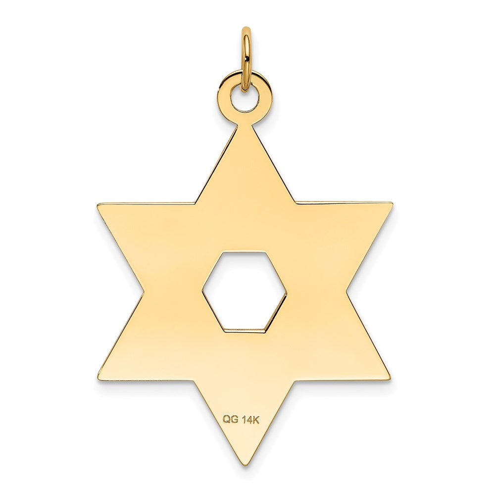 FJC Finejewelers 14 kt Yellow Gold Laser Designed Star of David Charm 41 x 27 mm