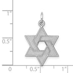 FJC Finejewelers 14 kt White Gold Laser Designed Star of David Charm 26 mm x 17 mm
