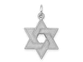 FJC Finejewelers 14 kt White Gold Laser Designed Star of David Charm 26 mm x 17 mm
