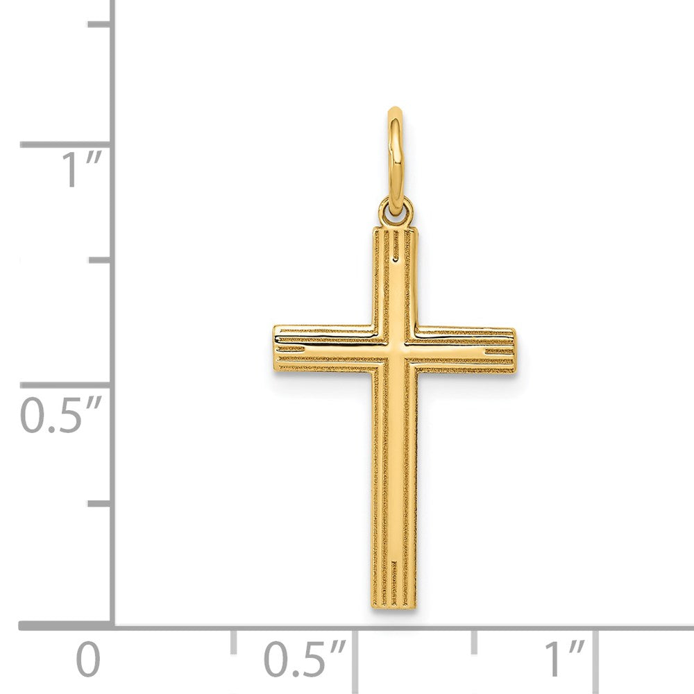 FJC Finejewelers 14 kt Yellow Gold Laser Designed Cross Charm 26 x 13 mm