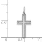 FJC Finejewelers 14 kt White Gold Laser Designed Cross Charm 22 mm x 11 mm