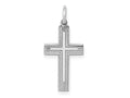 FJC Finejewelers 14 kt White Gold Laser Designed Cross Charm 22 mm x 11 mm