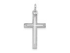 FJC Finejewelers 14 kt White Gold with Rhodium Laser Design Cross Charm 26 x 13mm
