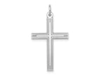 FJC Finejewelers 14 kt White Gold Laser Designed Cross Charm 32 mm x 17 mm