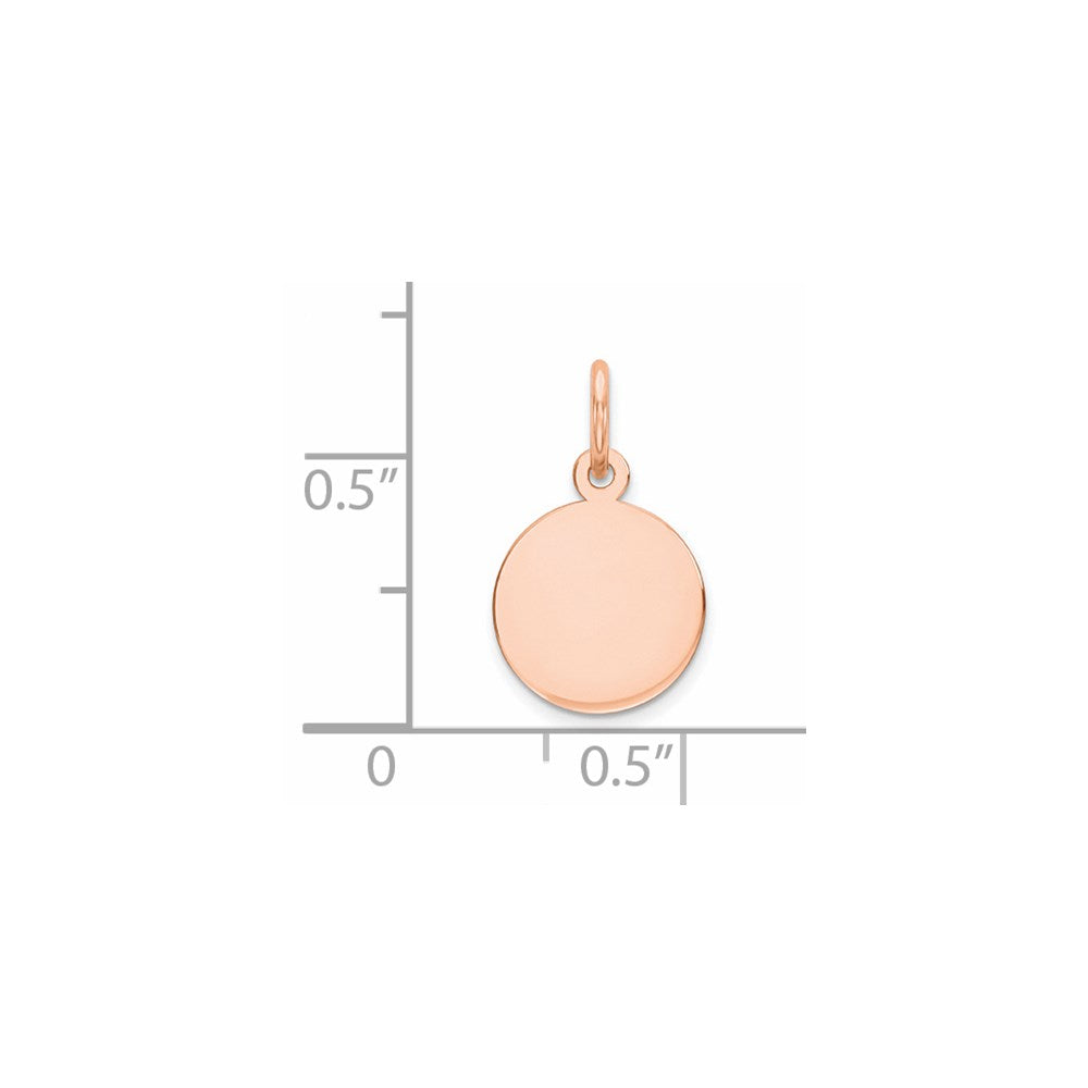 FJC Finejewelers 14 kt Rose Gold Personalized Plain .009 Gauge Circular Engraveable Disc Charm 16 mm x 10 mm