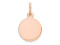 FJC Finejewelers 14 kt Rose Gold Personalized Plain .009 Gauge Circular Engraveable Disc Charm 16 mm x 10 mm