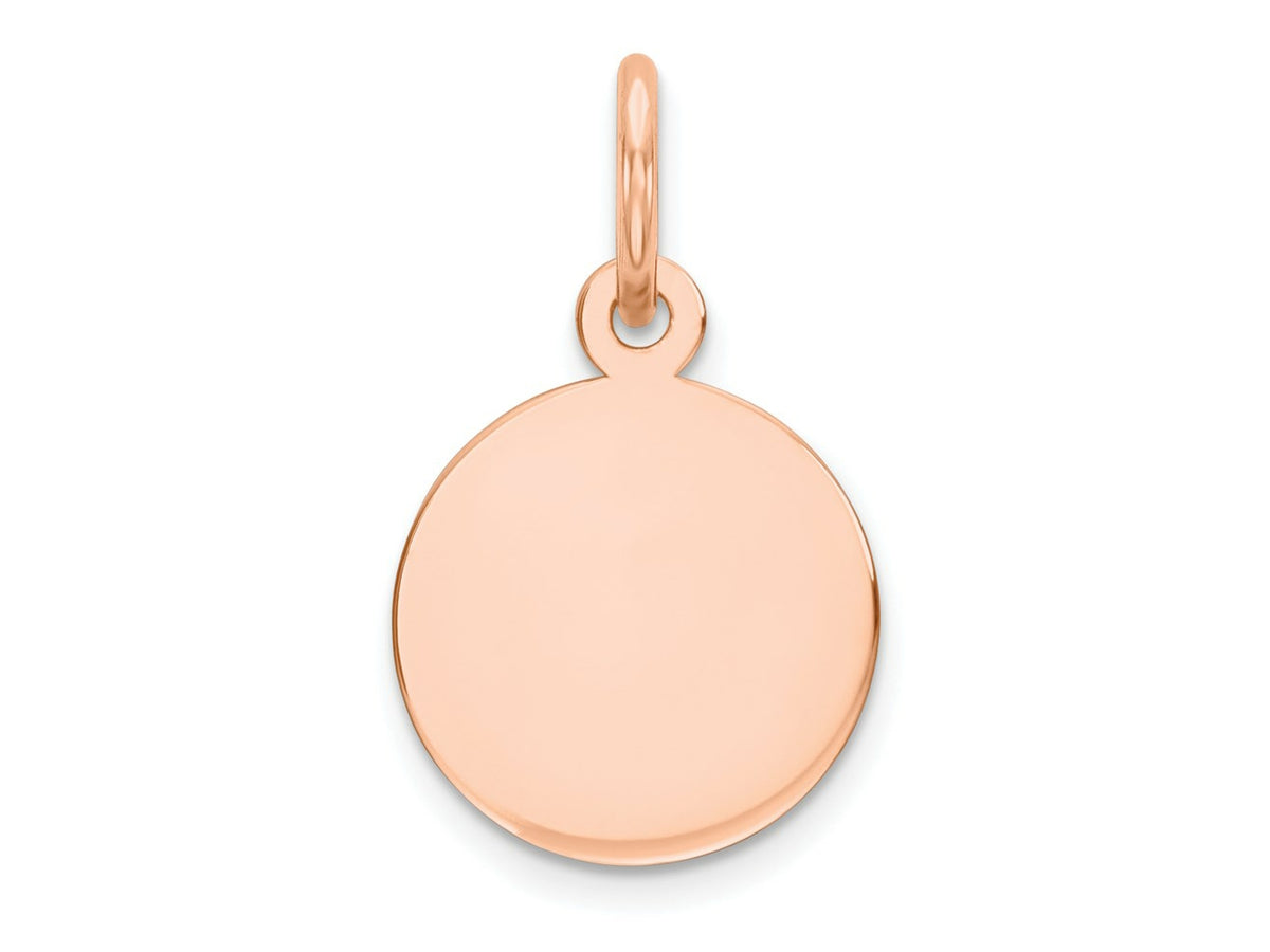 FJC Finejewelers 14 kt Rose Gold Personalized Plain .009 Gauge Circular Engraveable Disc Charm 16 mm x 10 mm