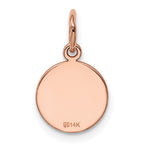 FJC Finejewelers 14 kt Rose Gold Personalized Plain .018 Gauge Circular Engraveable Disc Charm 16 mm x 10 mm