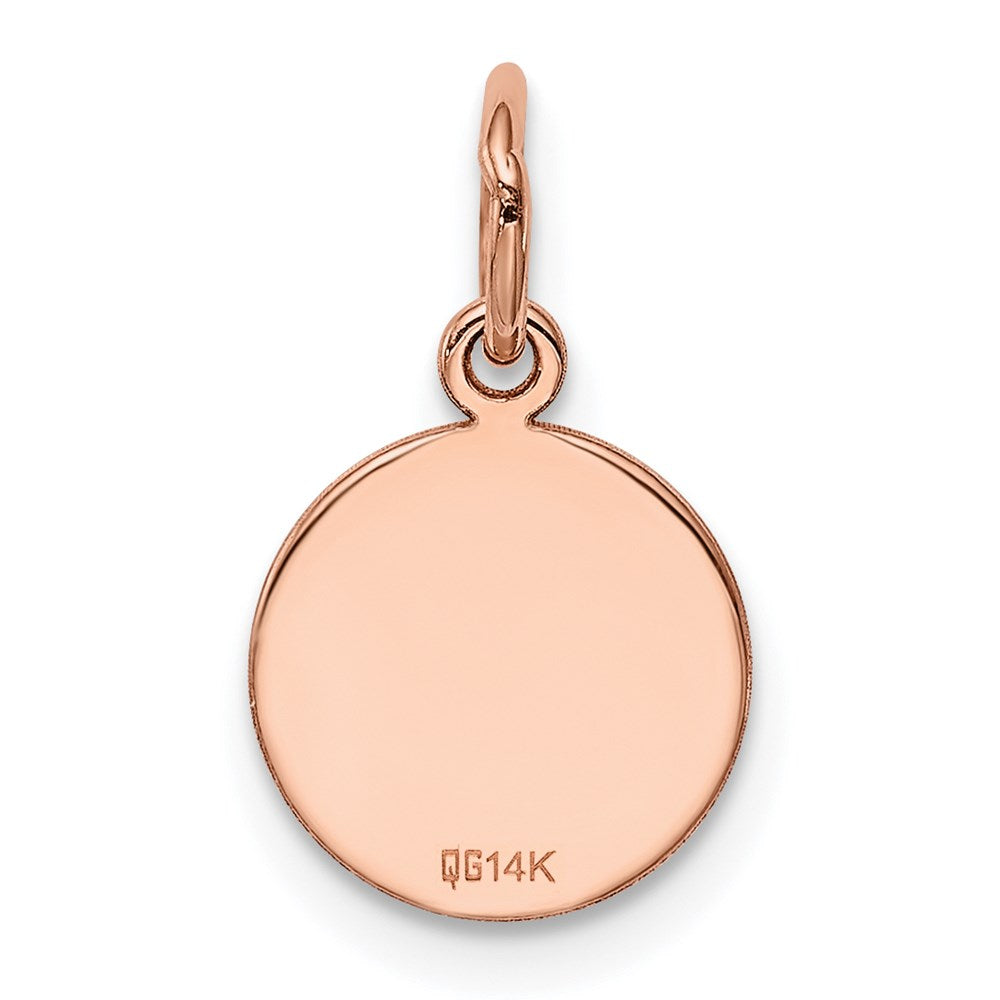 FJC Finejewelers 14 kt Rose Gold Personalized Plain .018 Gauge Circular Engraveable Disc Charm 16 mm x 10 mm
