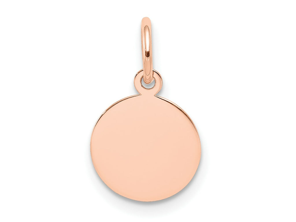 FJC Finejewelers 14 kt Rose Gold Personalized Plain .018 Gauge Circular Engraveable Disc Charm 16 mm x 10 mm