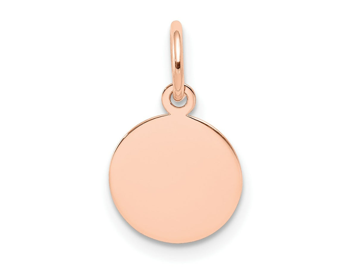FJC Finejewelers 14 kt Rose Gold Personalized Plain .018 Gauge Circular Engraveable Disc Charm 16 mm x 10 mm
