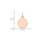 FJC Finejewelers 14 kt Rose Gold Personalized Plain .009 Gauge Circular Engraveable Disc Charm 19 mm x 12 mm