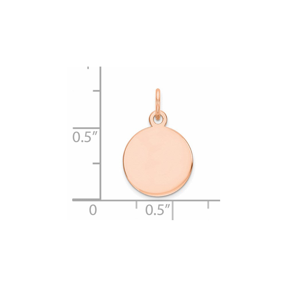 FJC Finejewelers 14 kt Rose Gold Personalized Plain .009 Gauge Circular Engraveable Disc Charm 19 mm x 12 mm