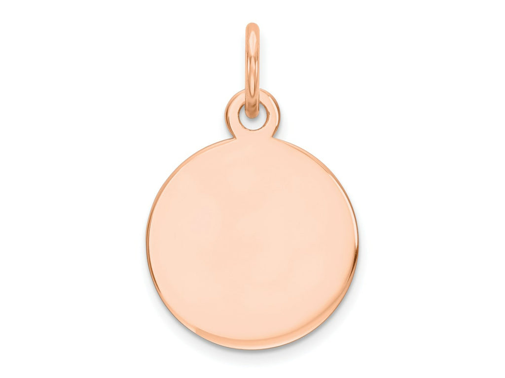 FJC Finejewelers 14 kt Rose Gold Personalized Plain .009 Gauge Circular Engraveable Disc Charm 19 mm x 12 mm