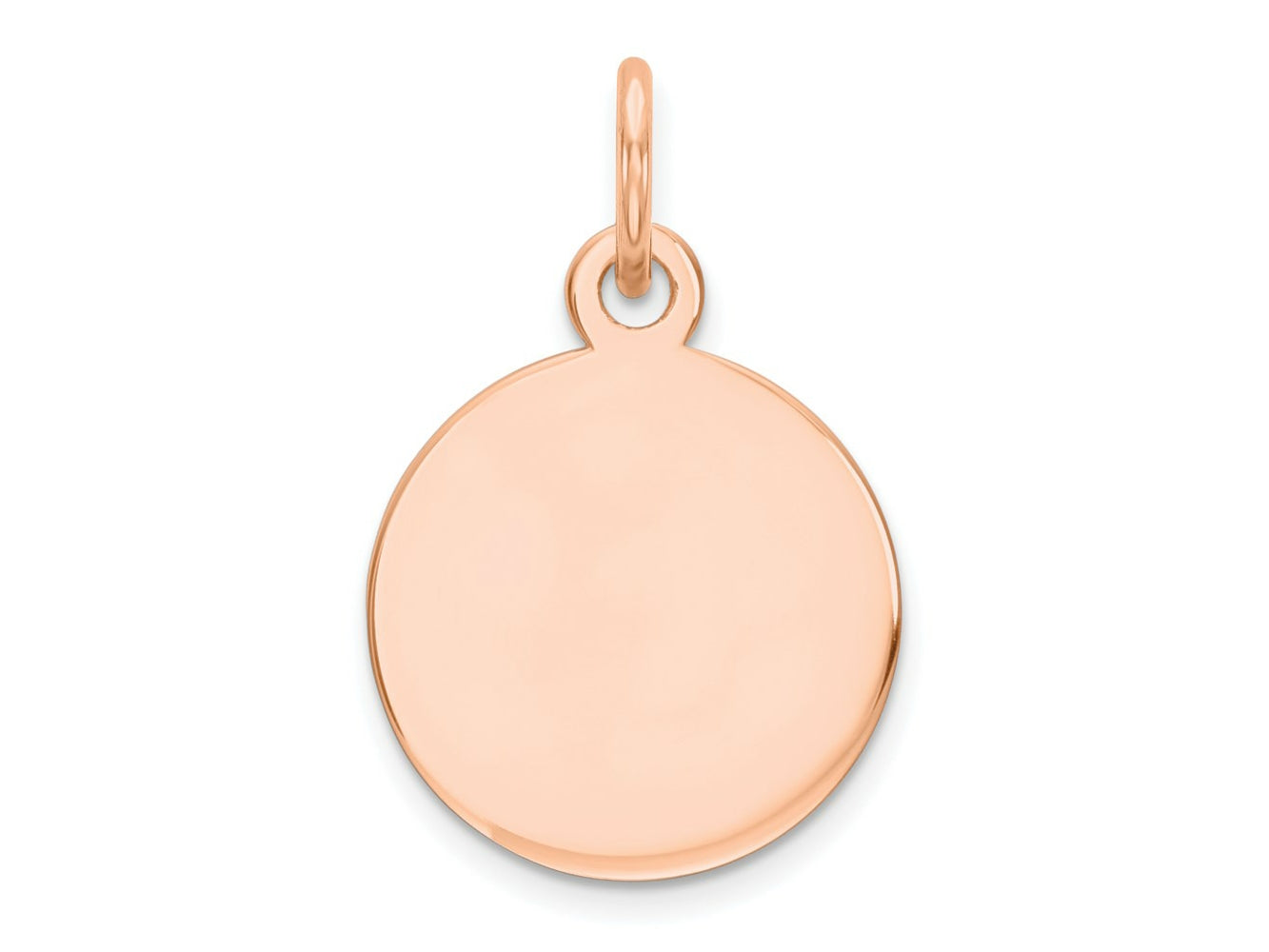 FJC Finejewelers 14 kt Rose Gold Personalized Plain .009 Gauge Circular Engraveable Disc Charm 19 mm x 12 mm