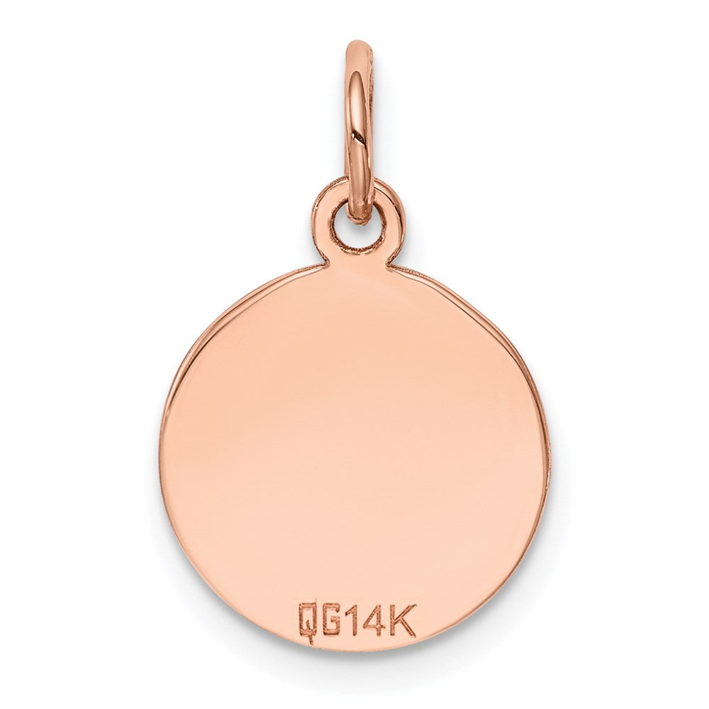FJC Finejewelers 14 kt Rose Gold Personalized Plain .018 Gauge Circular Engraveable Disc Charm 19 mm x 12 mm