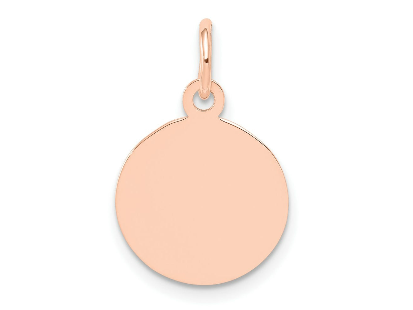 FJC Finejewelers 14 kt Rose Gold Personalized Plain .018 Gauge Circular Engraveable Disc Charm 19 mm x 12 mm