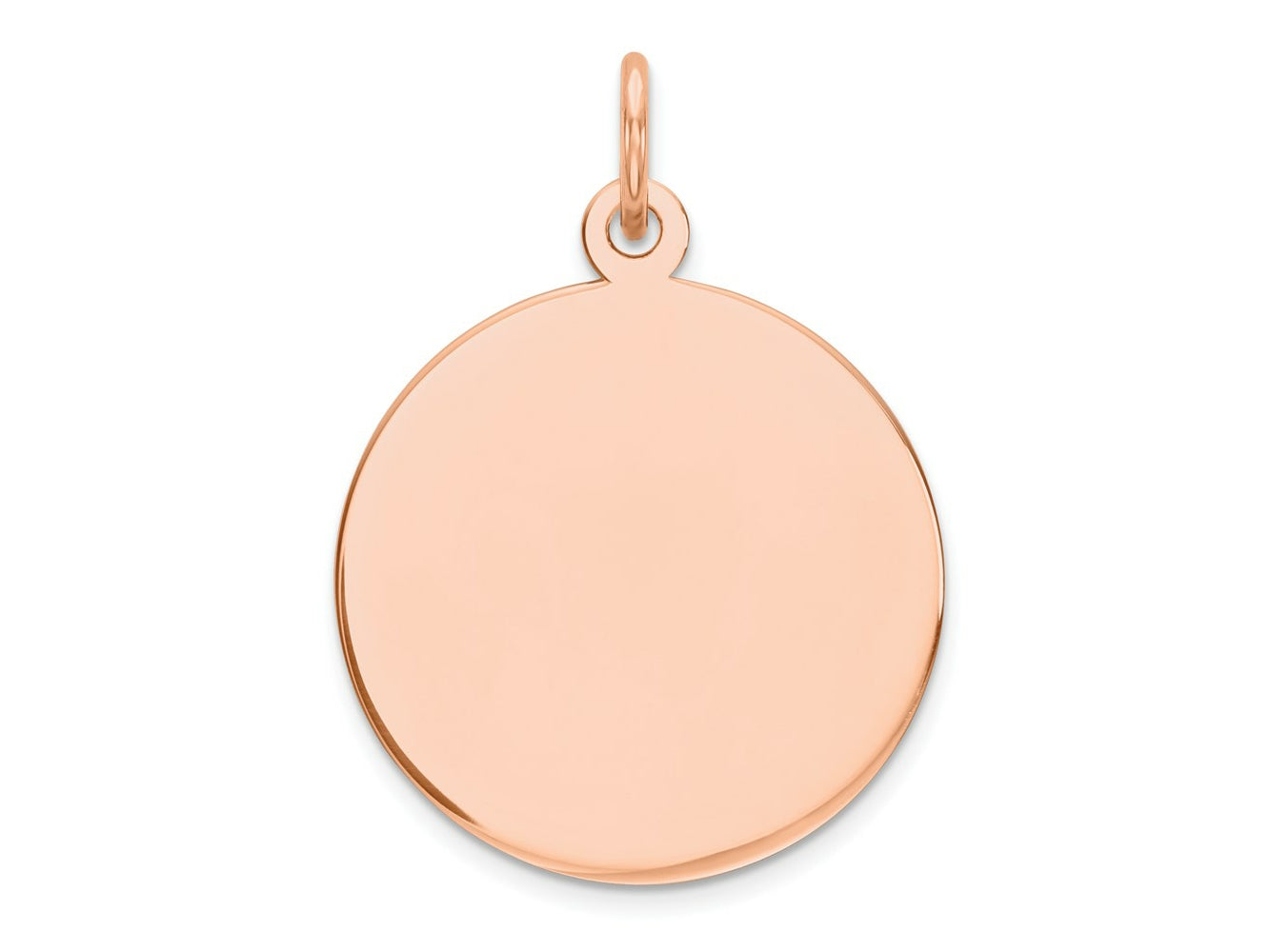 FJC Finejewelers 14 kt Rose Gold Personalized Plain .009 Gauge Circular Engraveable Disc Charm 25 mm x 18 mm