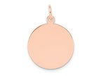 FJC Finejewelers 14 kt Rose Gold Personalized Plain .018 Gauge Circular Engraveable Disc Charm 25 mm x 18 mm