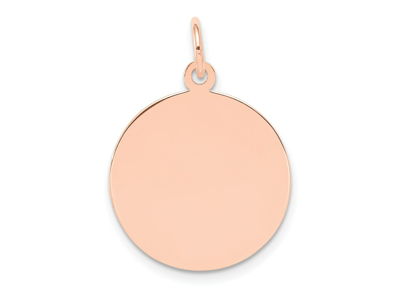 FJC Finejewelers 14 kt Rose Gold Personalized Plain .018 Gauge Circular Engraveable Disc Charm 25 mm x 18 mm