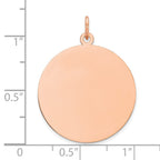 FJC Finejewelers 14 kt Rose Gold Personalized Plain .013 Gauge Circular Engravable Disc Charm 23